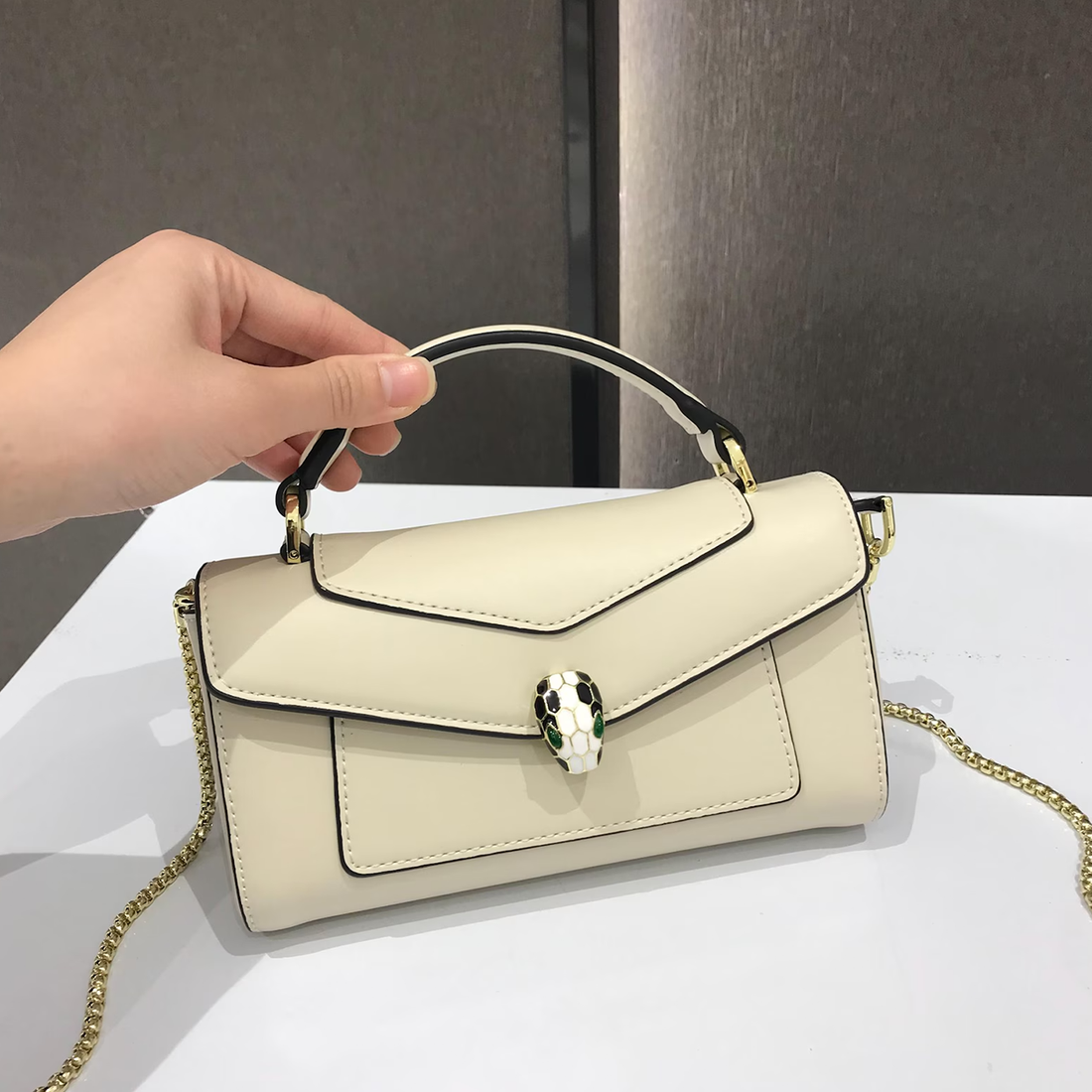 Mini Structured Top Handle Evening Crossbody Purse