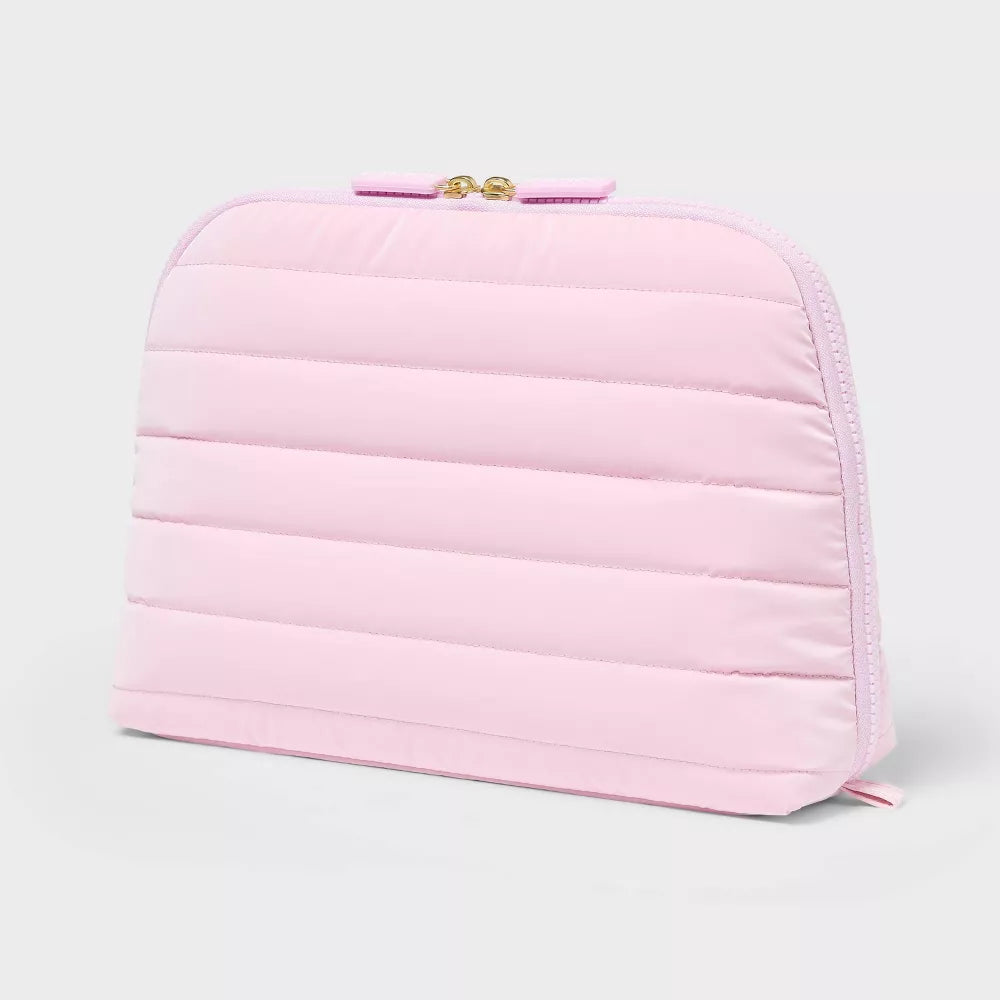Foldover Quilted Cosmetic Makeup Bag