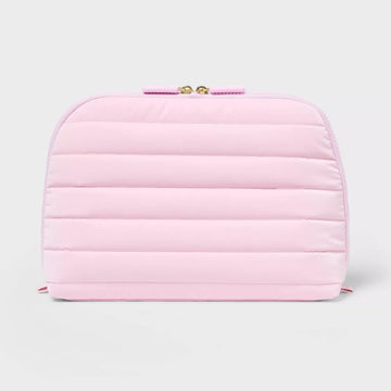 Foldover Quilted Cosmetic Makeup Bag